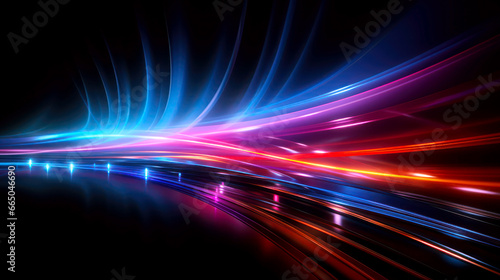 Abstract glowing colorful neon lines intertwining background