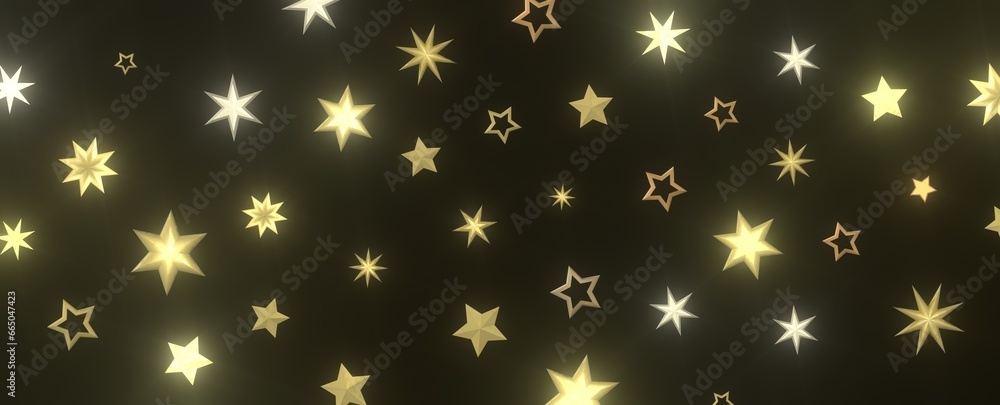 Festive Celestial Cascade: Mesmerizing 3D Illustration of Descending Christmas Stars Festive Celestial Cascade: Mesmerizing 3D Illustration of Descending Christmas Stars