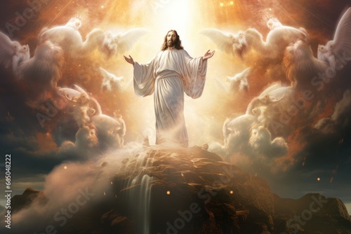 Stampa su tela The Transfiguration of Jesus, divine radiance, heavenly manifestation
