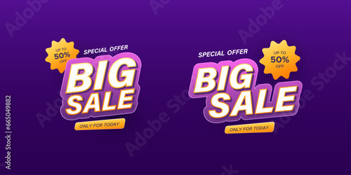 Big sale special offer headline text label badge marketing, promotion program vector design