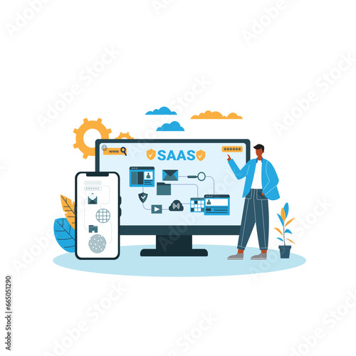 Saas Technology Solutions Illustration