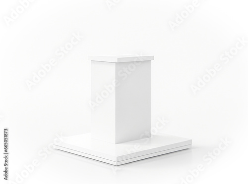 3d white columns platform podium product display