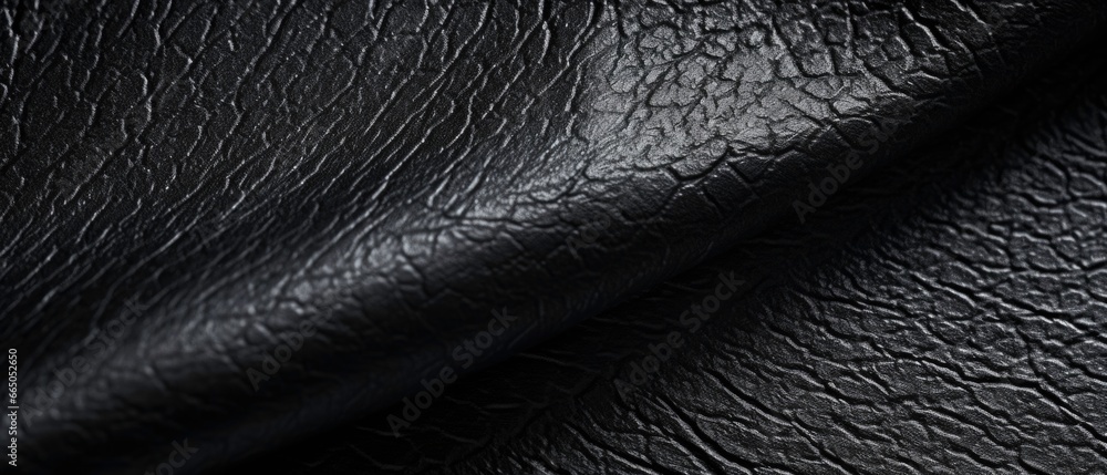 A beautiful black background with a textured rough fabric or leather corner A beautiful black background with a textured rough fabric or leather corner