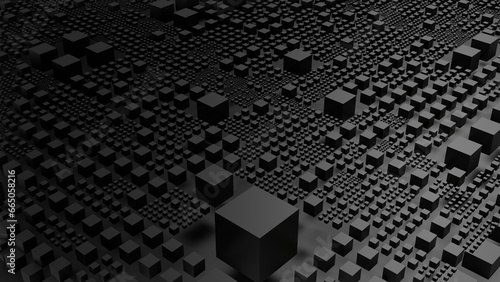 3D Futuristic cubes dark bl...