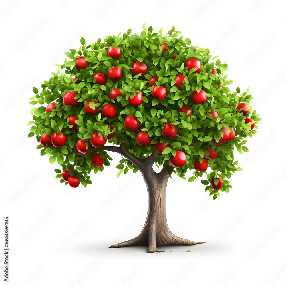Apple tree clipart isolated on white