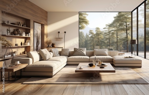 An open space modern living room design