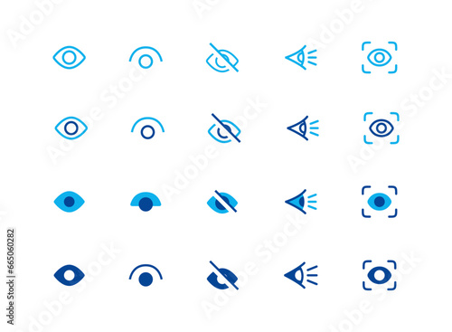 Eye icon. eyeball for vision sign. Lens bright, visibility, vision, eye sight. optic clinic symbol. flat vector editable icon. Can use for apps, web design, ui, ux design.