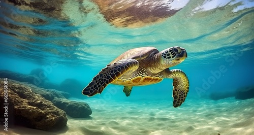 Photo of Sea turtle in the Galapagos island. © MdBillal
