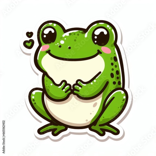 frog sticker isolated on a white