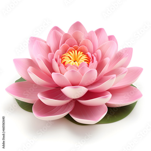 Lotus flower 3d isolated on white