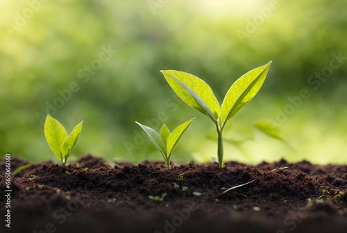 Three plants showing different Growth In nature, business growth concept