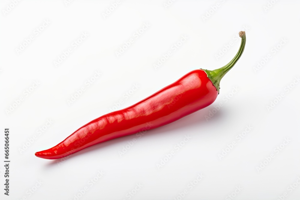 A Red chili pepper is isolated on a white background. A Red chili pepper is isolated on a white background.
