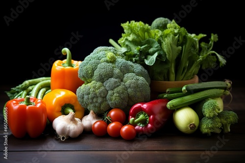 vegetables on a black background © Pekr