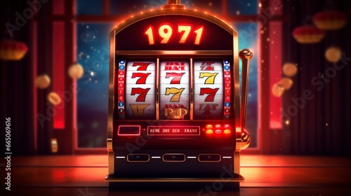 casino machine with numbers 7 red