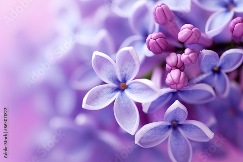 Lilac blossom macro background with copy space.