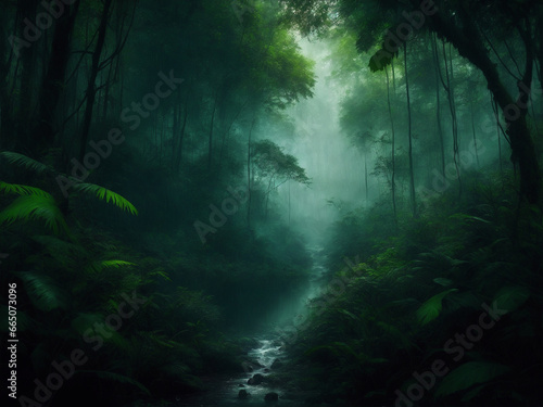 Jungle landscape generated by AI