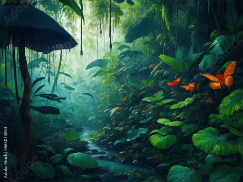 Jungle landscape generated by AI