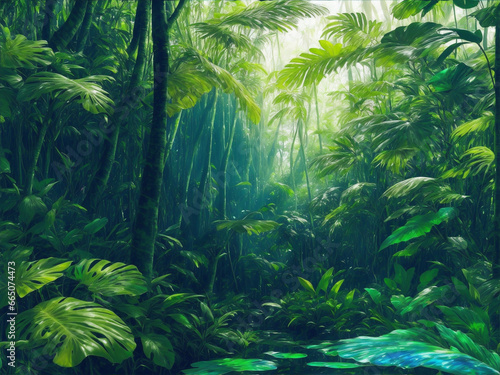 Jungle landscape generated by AI