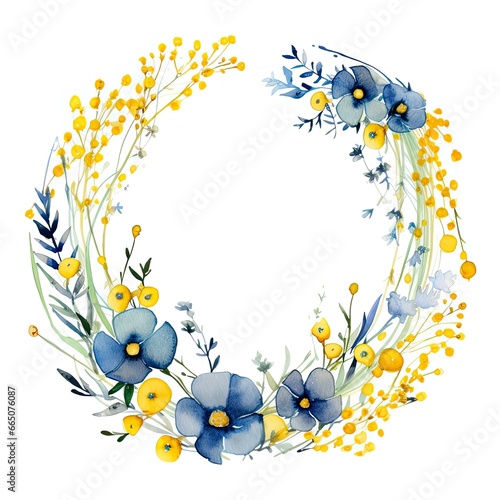 Watercolor circle frame.