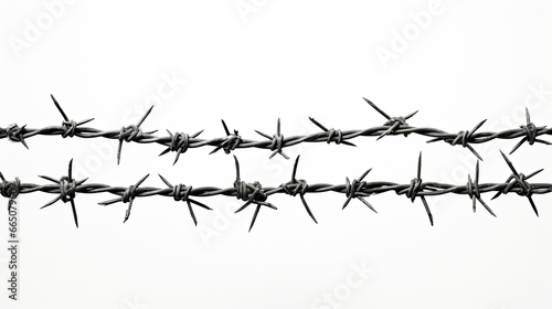 Fotografie, Obraz barbed wire on a white background.