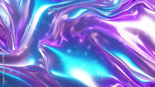 Holographic glittery Wavy background material, horizontal, purple blue modern style