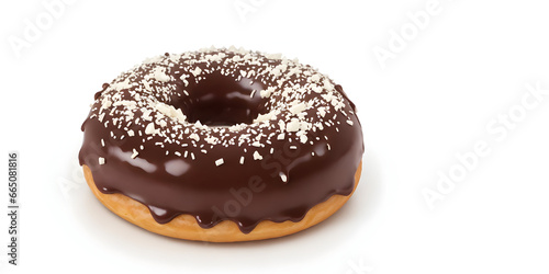 chocolate donut isolated on white Background 