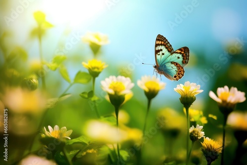 Butterfly Flying over the Meadow. © Anowar