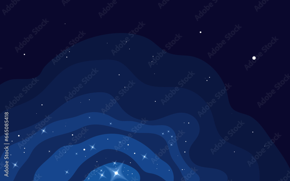 Fototapeta premium Vector space background . Cute flat style template with Stars in Outer space