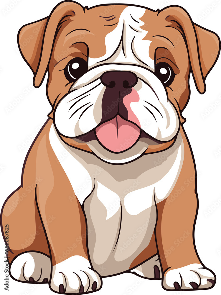 Bulldog.Cartoon dog or puppy characters design.