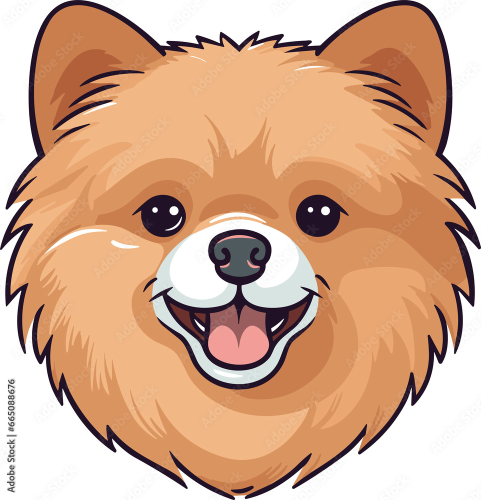 Pomeranian dog.Cartoon dog or puppy characters design. Pomeranian dog.Cartoon dog or puppy characters design.