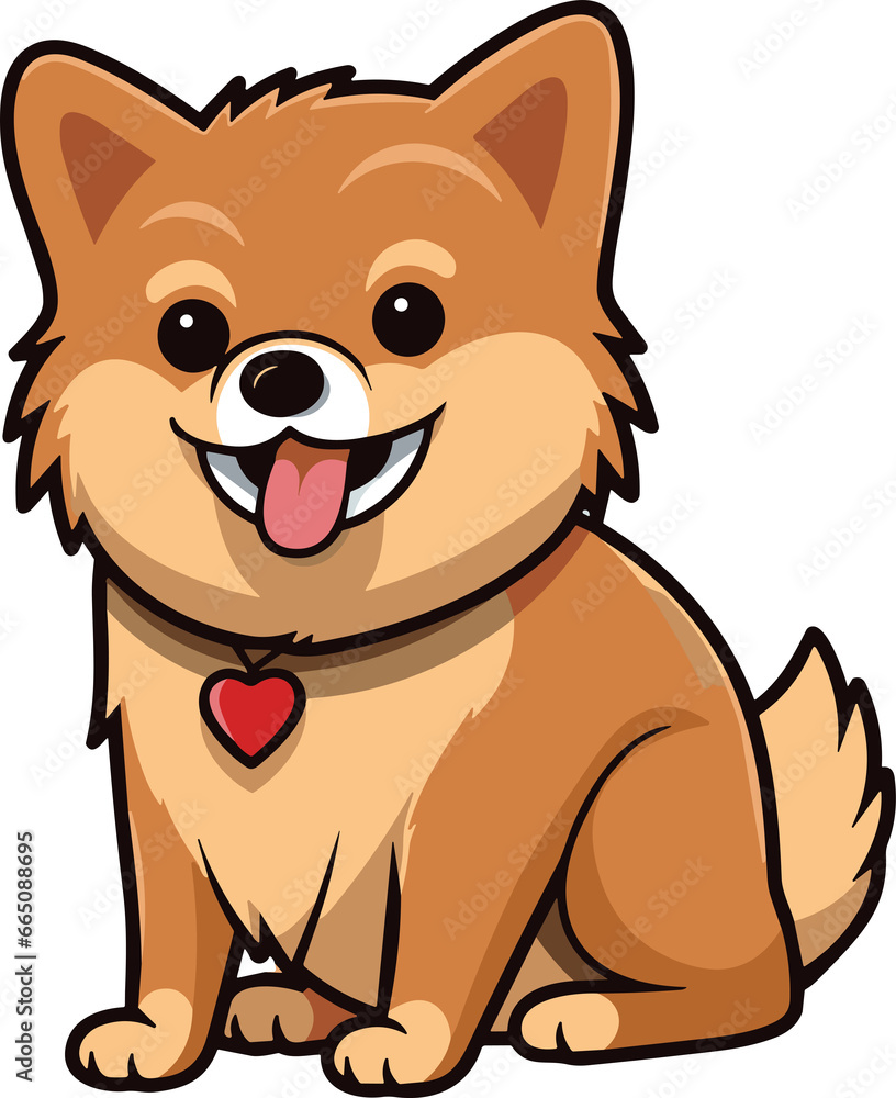 Pomeranian dog.Cartoon dog or puppy characters design. Pomeranian dog.Cartoon dog or puppy characters design.