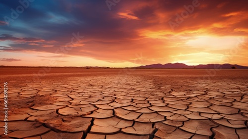 Cracked soil desert landscape