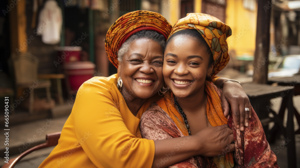 Fototapeta premium Loving Family Moment: Mother and Daughter Hug