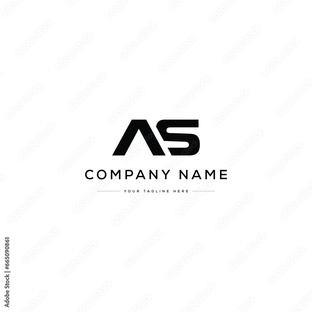 Monogram Letter AS Logo Design. Black and White Logo. Usable for Business Logos. Flat Vector Logo Design Template Monogram Letter AS Logo Design. Black and White Logo. Usable for Business Logos. Flat Vector Logo Design Template