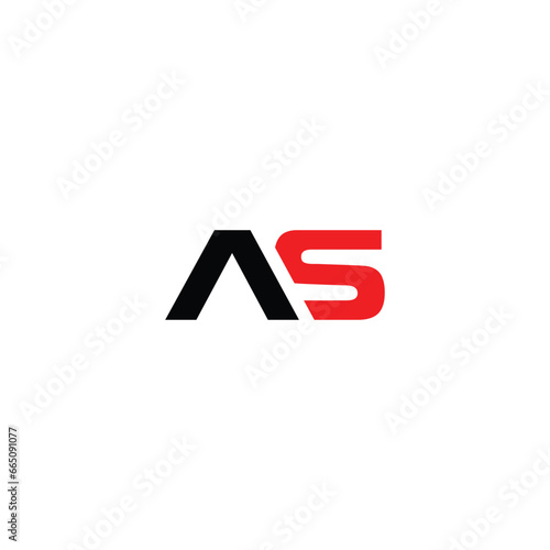 Monogram Letter AS Logo Design. Black and White Logo. Usable for Business Logos. Flat Vector Logo Design Template
