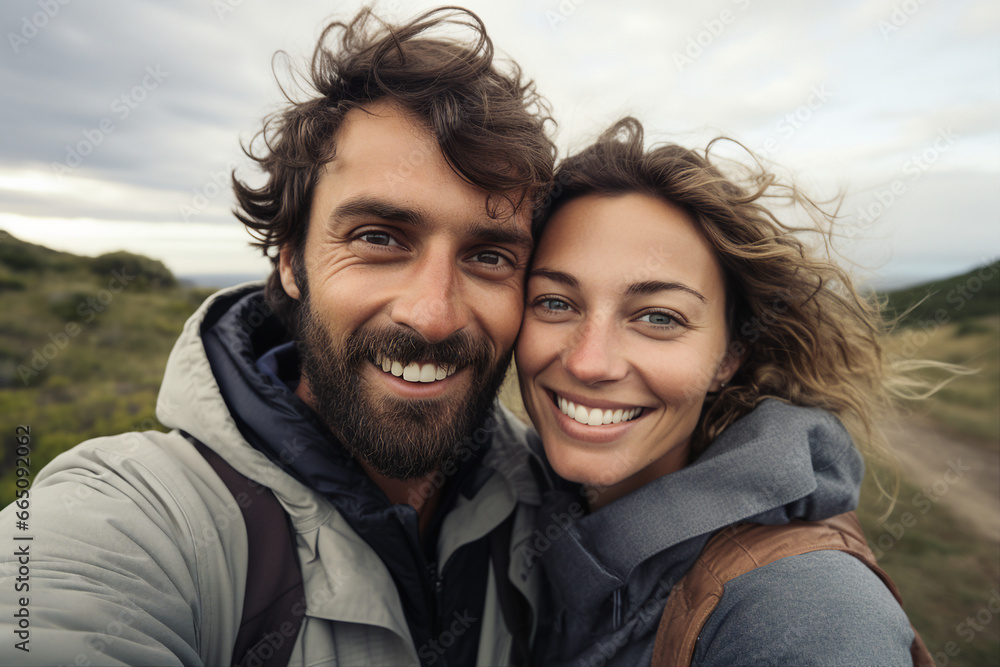 Amazing tender couple portrait two lovers spending time together Generative IA Amazing tender couple portrait two lovers spending time together Generative IA
