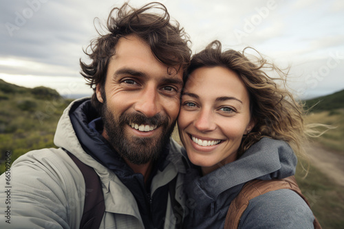 Amazing tender couple portrait two lovers spending time together Generative IA