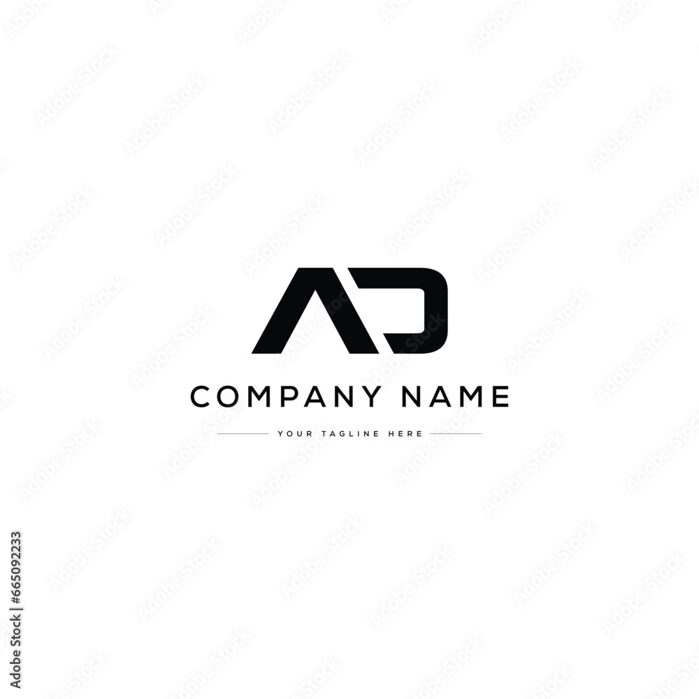 Monogram Letter AD Logo Design. Black and White Logo. Usable for Business Logos. Flat Vector Logo Design Template Monogram Letter AD Logo Design. Black and White Logo. Usable for Business Logos. Flat Vector Logo Design Template