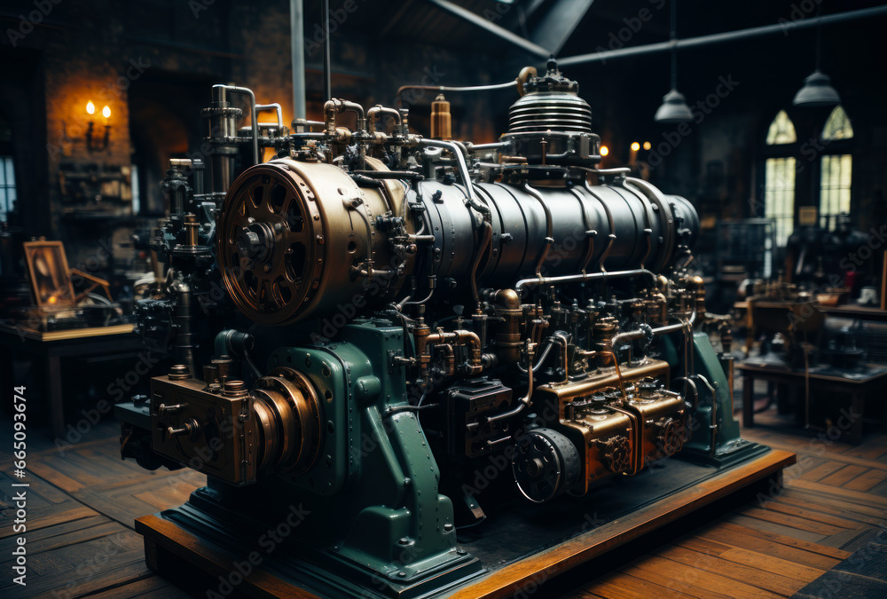 Steam engine inside concept. Industrial power technologies. Steam engine inside concept. Industrial power technologies.