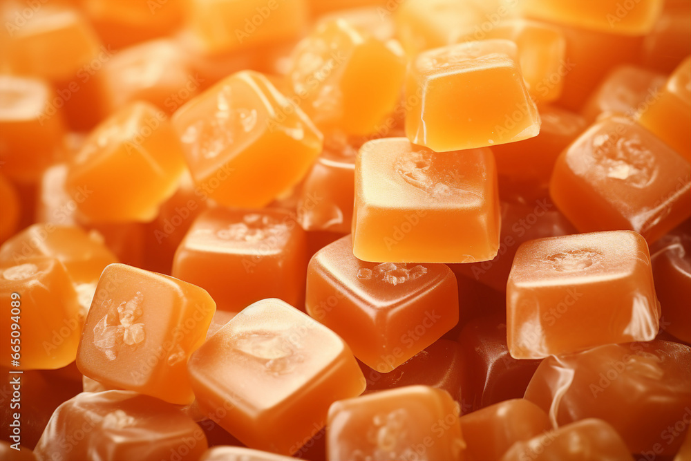Picture of chewy jelly toffee candies made with generative AI technology