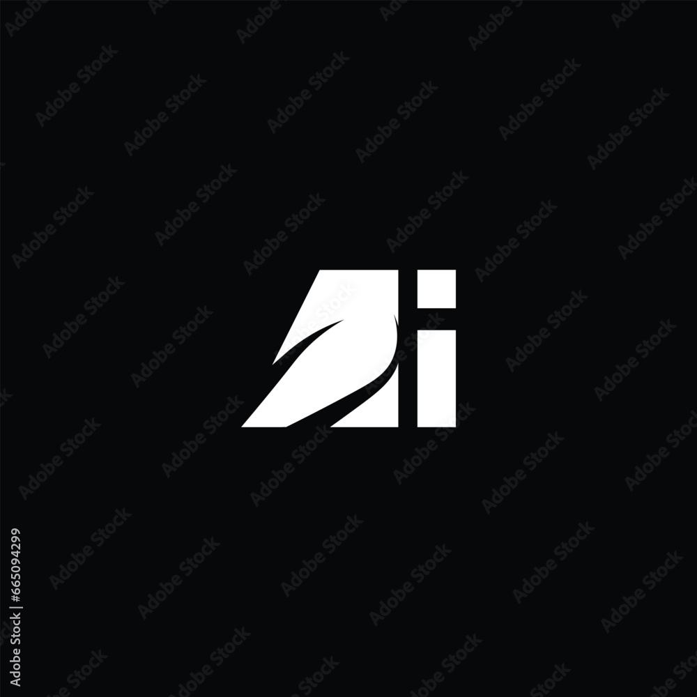 Letter AI Logo Design. Black and White Logo. Usable for Business Logos. Flat Vector Logo Design Template Letter AI Logo Design. Black and White Logo. Usable for Business Logos. Flat Vector Logo Design Template