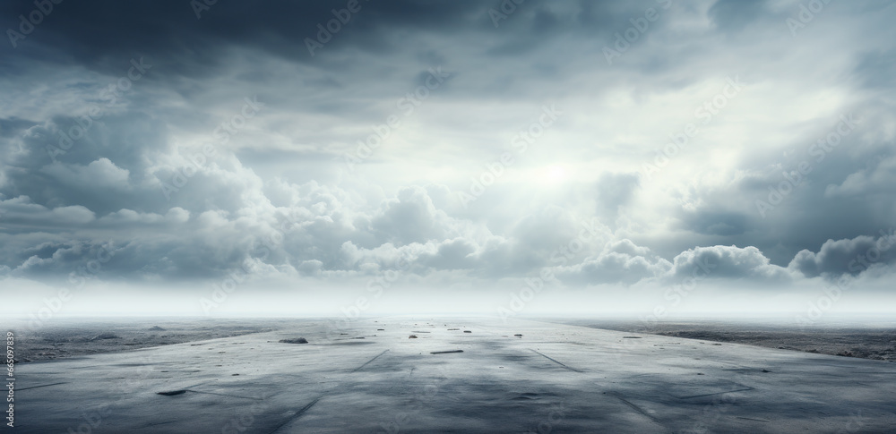 Fototapeta premium An empty parking lot clouds