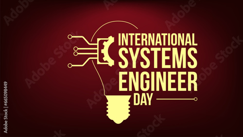  International Systems Engineer Day. Template for banner, greeting card, poster background. Vector illustration