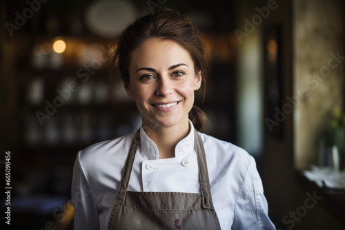 Portrait of smiling woman chef