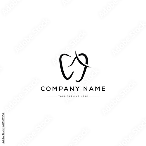 Dental Logo Design. Usable for Business Logos. Flat Vector Logo Design Template