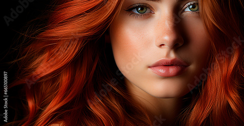 Fotografia Red hair close-up as a background