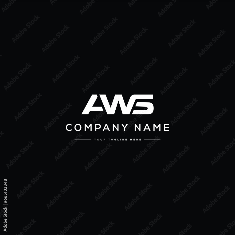Creative Modern Monogram Letter AWS Logo Design. Black and White Logo. Usable for Business Logos. Flat Vector Logo Design Template Creative Modern Monogram Letter AWS Logo Design. Black and White Logo. Usable for Business Logos. Flat Vector Logo Design Template