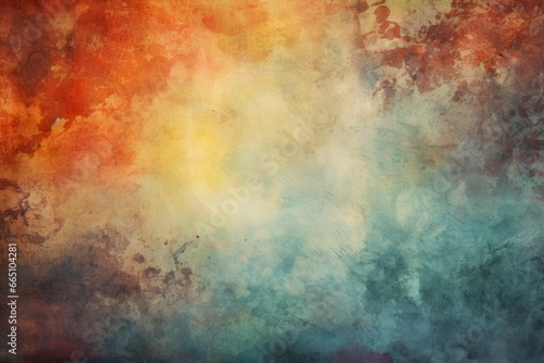 An abstract artwork depicting a vibrant sky filled with colorful clouds