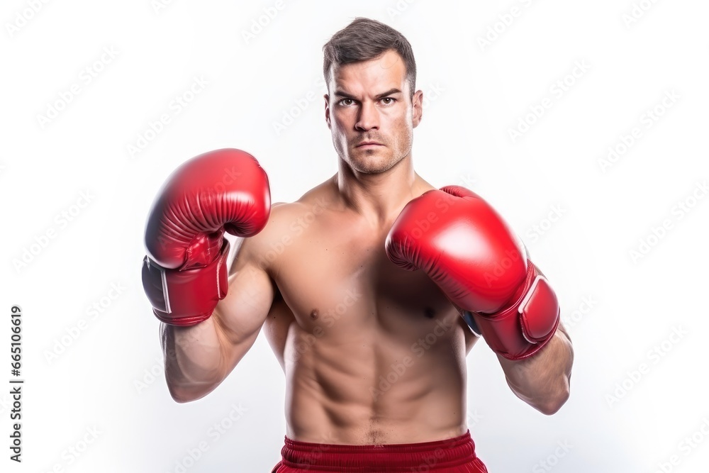 A confident boxer ready for a fight