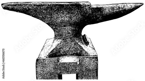 Anvil sketch in black, isolated 
